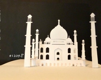 Taj Mahal Printable PATTERN Pop-Up Card -Make your own -180 degrees-ITEM 1209-P DIY Digital Download