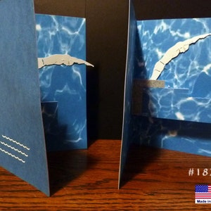 Swim Dive SideStroke Swimmer Tarjetas emergentes de natación 5 x 7