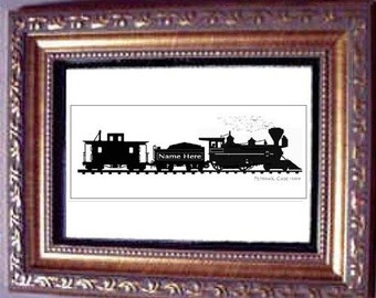 Silhouette Art Train Personalized FREE ENGRAVING