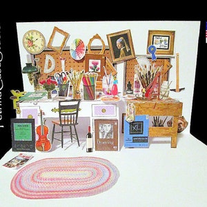 Kunstzimmer Miniatur Pop-Up Karte 5X7 - Blank Innenseite Hobby Karte 1869
