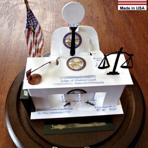 Lawyer Business Card Sculpture, Attorney or Judge-Barrister at desk. With USA flag Any Theme, Hobby, Sport or Profession NO. 8994 image 4