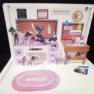 Dog Spa Groomer Pop-Up Karte 5x7 - Artikel 1857