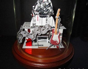 Guitar Business Card 3D Sculpture - Design 2186 Electric, acoustic, bass, classical