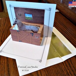 Horse in Stall Stable Pop-Up Card ITEM 1328 image 4