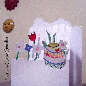 Biglietto ripiegabile pop-up pasquale con messaggio ispiratore segreto nascosto - Design 1281