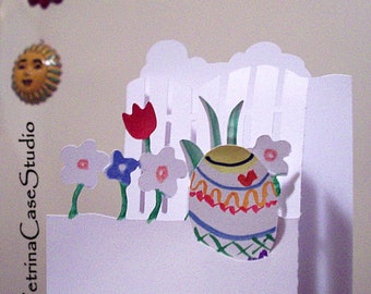 Easter Pop-Up Tri Fold Card with Secret HIDDEN Inspirational Message -Design 1281