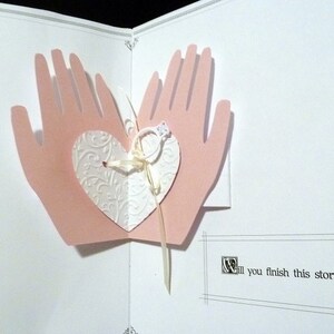 Carte Pop-Up Coeur dans la Main 5X7