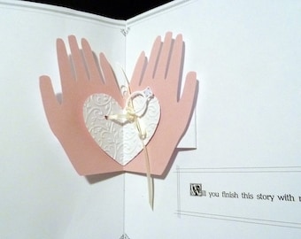 Heart in Hand Pop-Up card  5X7