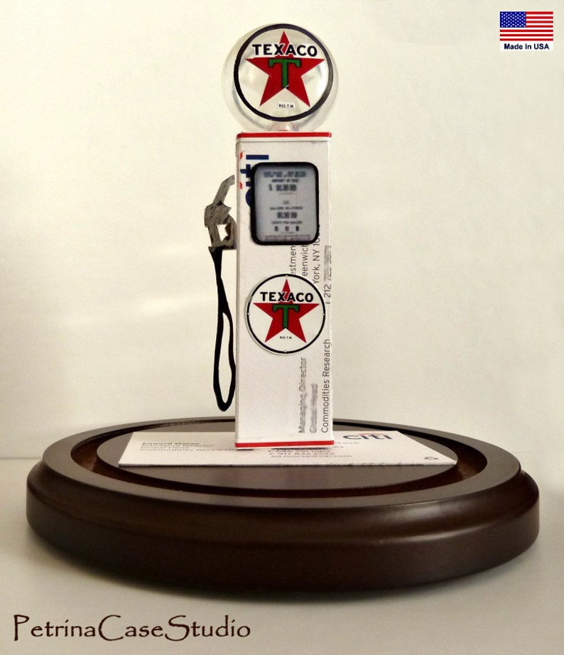 Texaco Gas Fuel Pump Business Card Sculpture vintage Style Etsy