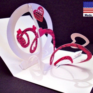 Tarjeta Pop Up Globo Corazones-Túnel- Diseño mecánico 1095