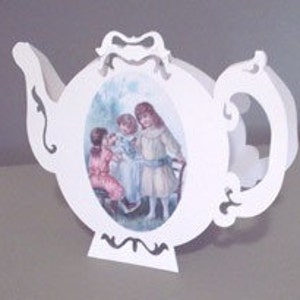 Pop Up Card TEA POT -Serie stile vittoriano 18kt oro foglia decorazioni dipinte N. 9933 A7