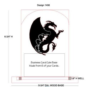 Dragon Business Card Sculpture Design 1495 or 1496 Upright Secured under Glass dome to a wood base Bild 5