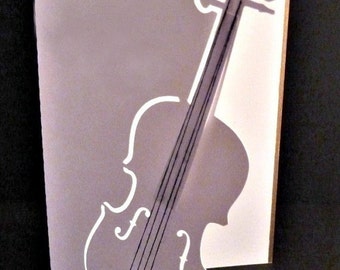 Violin Papercut card with 18KT. Gold Leaf and envelope - Over the edge card  Design 1323