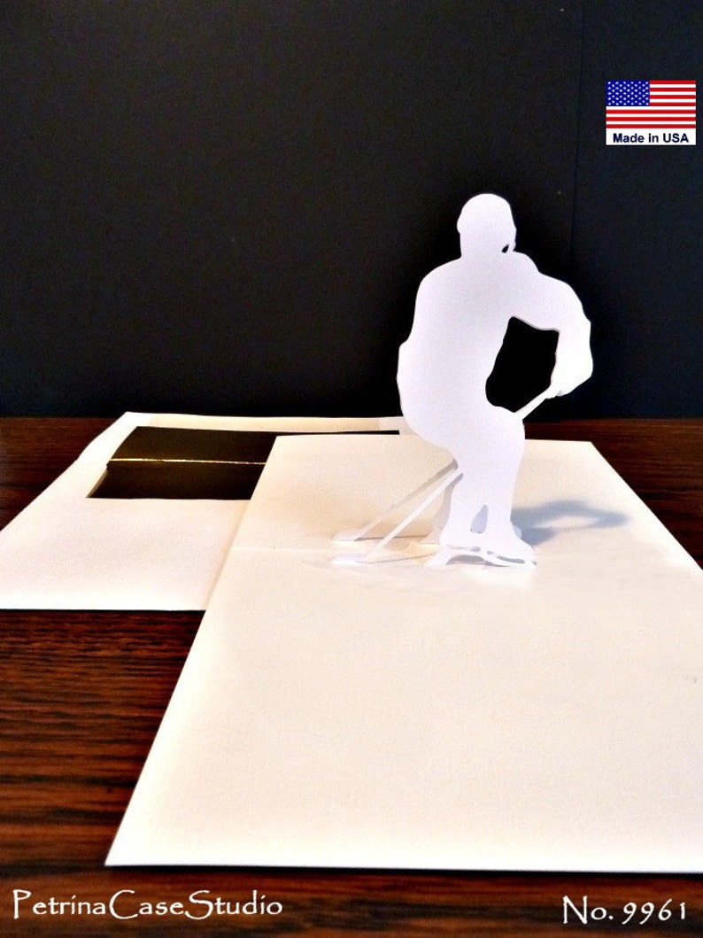 Hockey Player Popup Card 180 Degrees Design 1233 Etsy