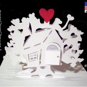 Tree House Pop-Up Card 180 degrees -ITEM 1179 No kite No Ladder