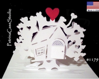 Tree House Pop-Up Card 180 degrees -ITEM 1179 No kite No Ladder