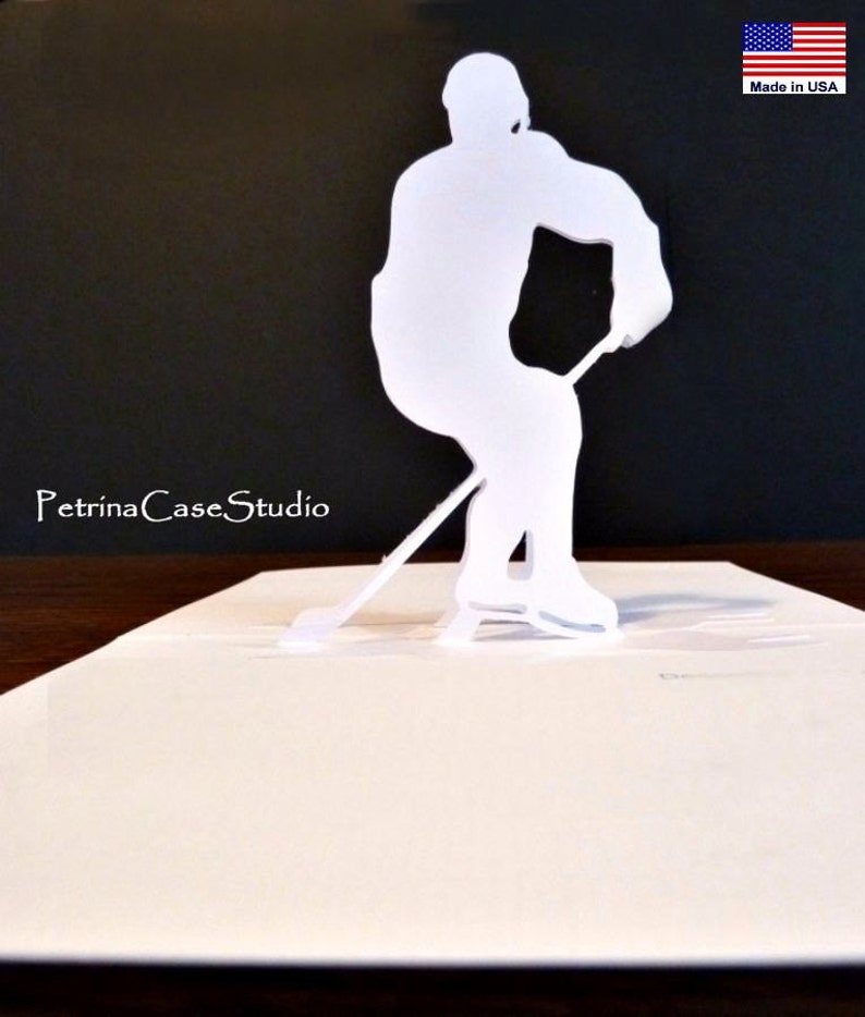 Hockey Player Popup Card 180 Degrees Design 1233 Etsy