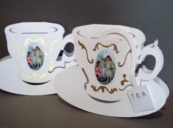 Printable PATTERN Tea Cup Cards With Removabletea Bags. Makes | Etsy
