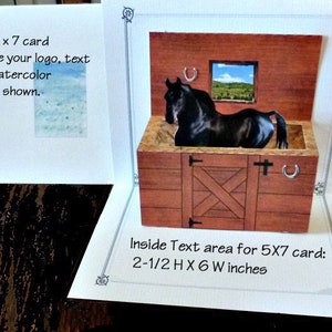 Carte pop-up Horse in Stall Stable ITEM 1328 image 5