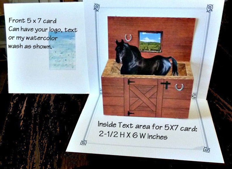 Carte pop-up Horse in Stall Stable ITEM 1328 image 5