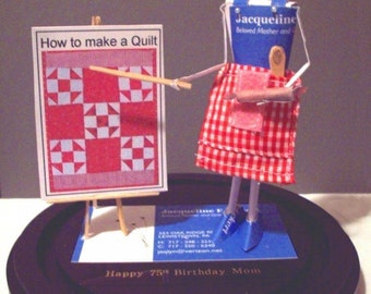 Baking Chef Business Card Sculpture - Baker Quilter Hobby -Any Theme, Hobby, Sport or Profession