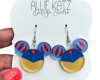 Princess Snow White Mouse Acrylic Earrings: Fairytale Inspired Jewelry