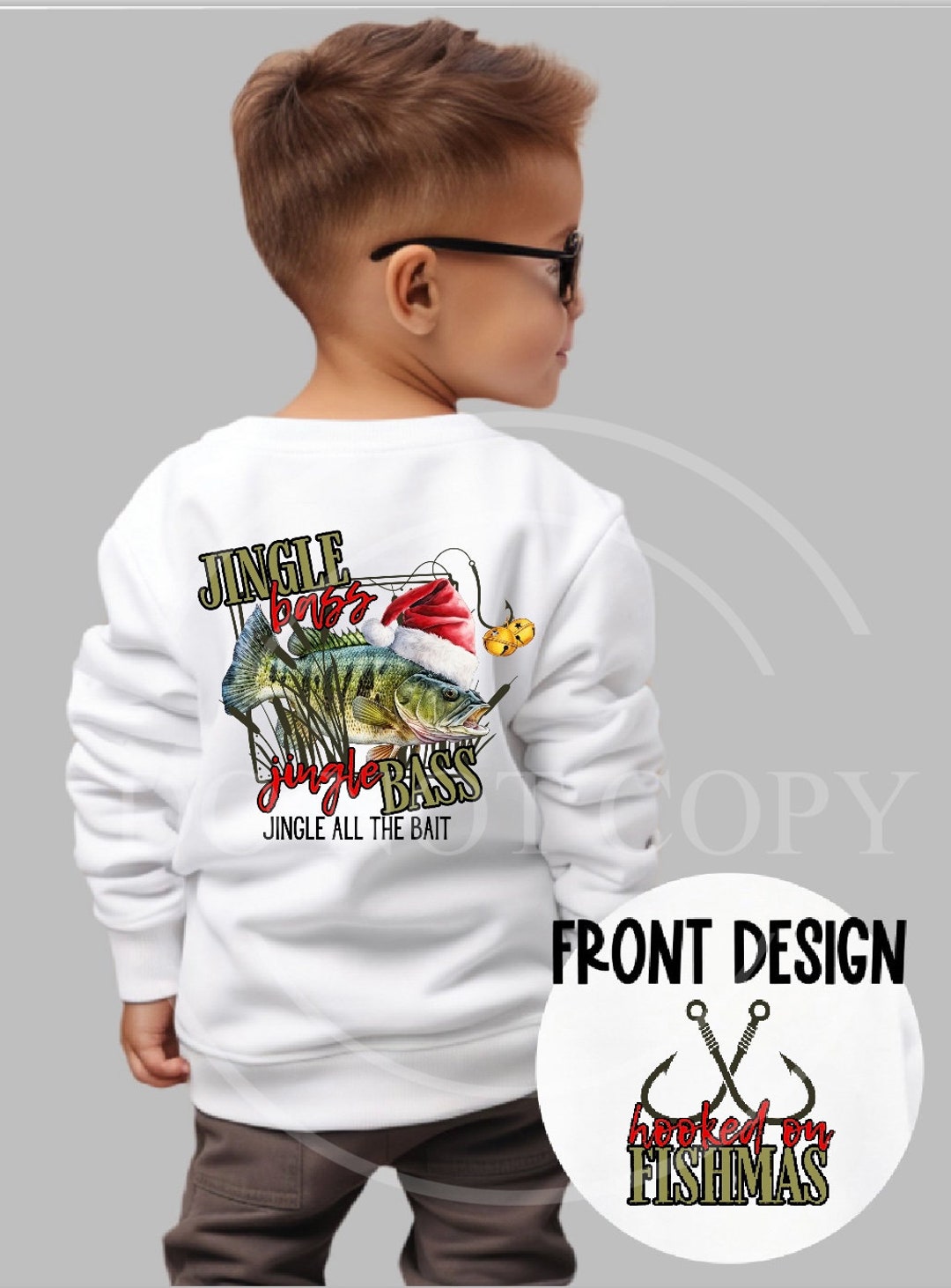 Jingle Bass Christmas Authentic Outdoors Tee/ Boys Men's Christmas