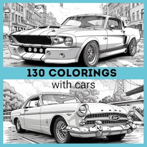 130 Malvorlagen mit modernen und altmodischen Autos