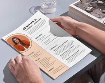 Bearbeitbare Lebenslaufvorlage, professionelles Lebenslaufdesign (druckbar)