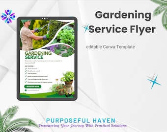 Gardening Service Flyer | Customizable Business Template (Digital Download)