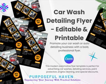 Printable Car Repair Flyer, Auto Service Template (Editable)