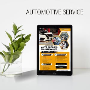 Automobile Service Flyer, Printable Car Repair Marketing Template | Editable Auto Service Flyer, Automotive Flyer, Car Services
