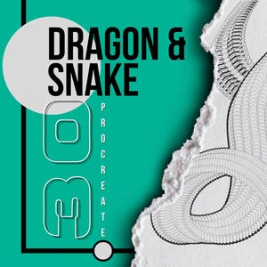 30 Procreate Brushes – Dragon Snake Tattoo| Reptile Scales, Body Curves & Fantasy Art Tools