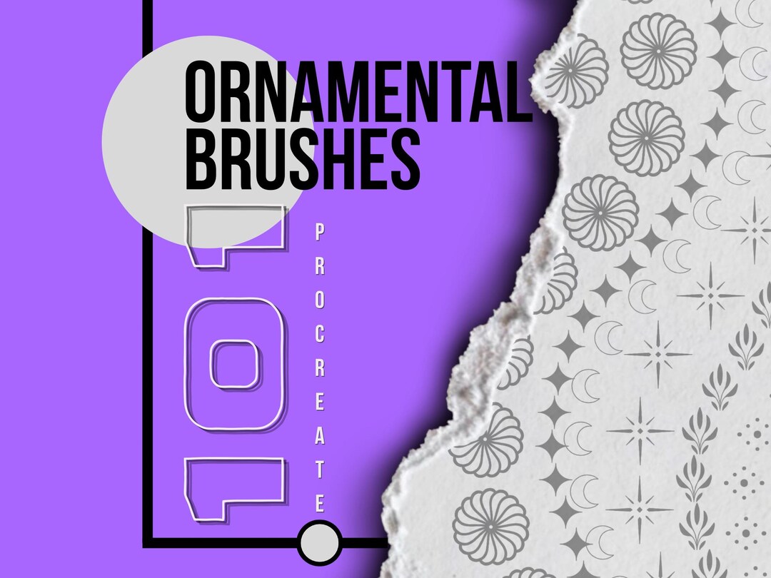 101 Ornamental Procreate Brushes, Seamless Pattern Borders, Geometric ...
