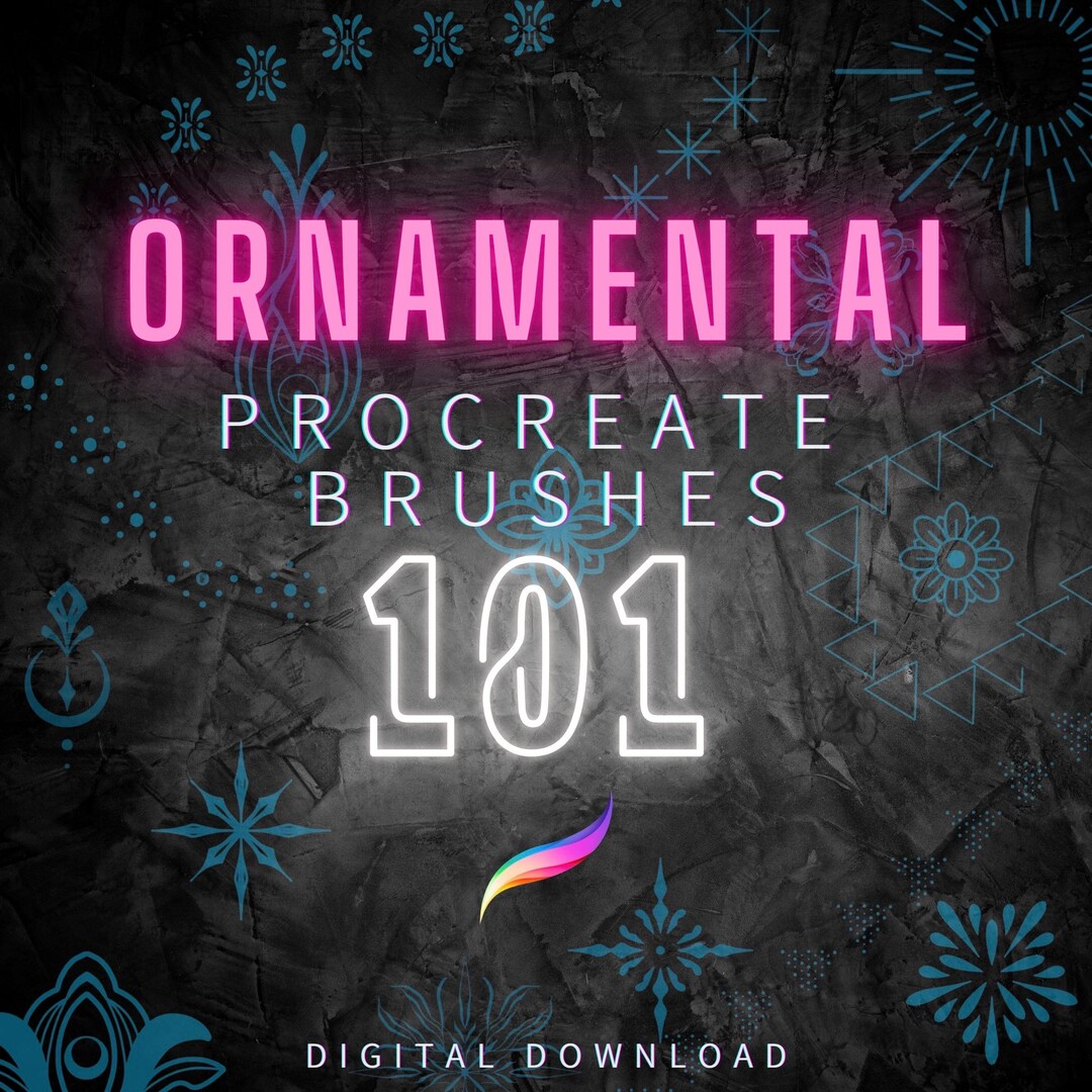 Procreate Ornamental Brush Set, 101 Seamless Pattern Brushes, Geometric ...