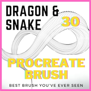 30 Procreate Brushes – Dragon Snake Tattoo| Reptile Scales, Body Curves & Fantasy Art Tools
