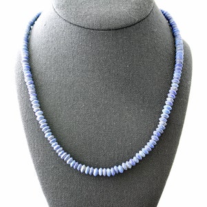 Rustic Lapis Lazuli Necklace with Sterling Silver, Hand Cut Matte Lapis Rondelles, 19.5, Ready to Ship image 9