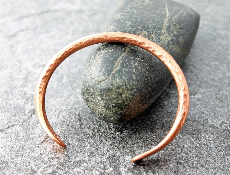 Mens Hammered Copper Cuff Rustic Artisan Textured Copper Etsy