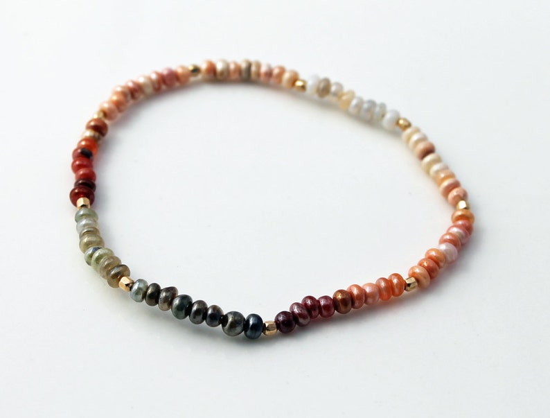 stacking bracelet gold filled accents made to order Peruvian opal bracelet with Mexican opals ombre boho stretch bracelet custom size
