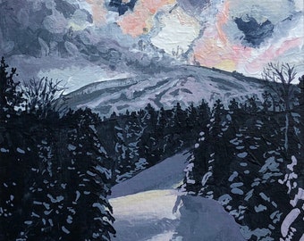 Giclee Fine Art Print — &quot;Powder Days&quot; — Sugarloaf, Maine — Maine Art — Maine Prints - Ski the East - The Loaf- Sugarloaf Mountain