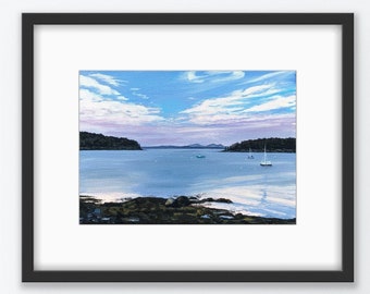Harbor's Calling - a Giclee Fine Art Print - Sweeping Skies - Mt. Desert Narrows, Maine - Acadia National Park - Maine Fine Art Print