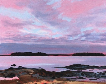 Preserved Peace - Maine Coastal Art - Giclee Fine Art Print - Canvas Print - Casco Bay, Maine - Little John Island - Maine Painting