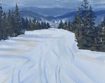 Cruising - Ski Art - Sugarloaf Mountain - Winter scene - Giclee Fine Art Print
