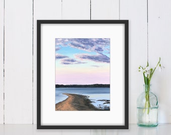 Tidal Reveal - a Giclee Fine Art Print - Sweeping Skies - Casco Bay, Maine - Cousins Island, Maine -Maine Fine Art - Archival Print