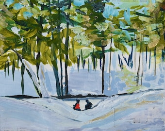 Giclee Fine Art Print — Snowy Woods — Maine Scene — Maine Art — Archival Print