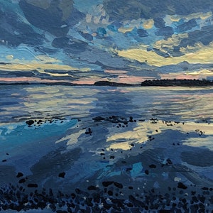 Giclee Fine Art Print — Winter Slumber Morning — Casco Bay, Maine — Maine Art — Archival Print - Maine Coast - Cousins Island- Sunrise Tidal