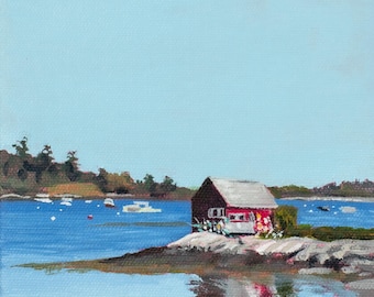Lobster Shack - Harpswell, Maine - Bailey Island Cove Maine Print - Coastal Maine Art - Giclee Fine Art Print