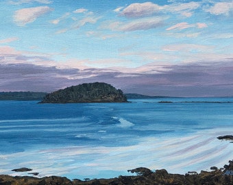 Shore Path's Finding - a Giclee Fine Art Print - Sweeping Skies - Mt. Desert Narrows, Bar Harbor - Maine Print - Maine Art