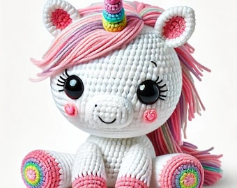 Wzór na szydełkowanie jednorożca PDF i bezpłatny samouczek wideo - DIY Amigurumi Jednorożec
