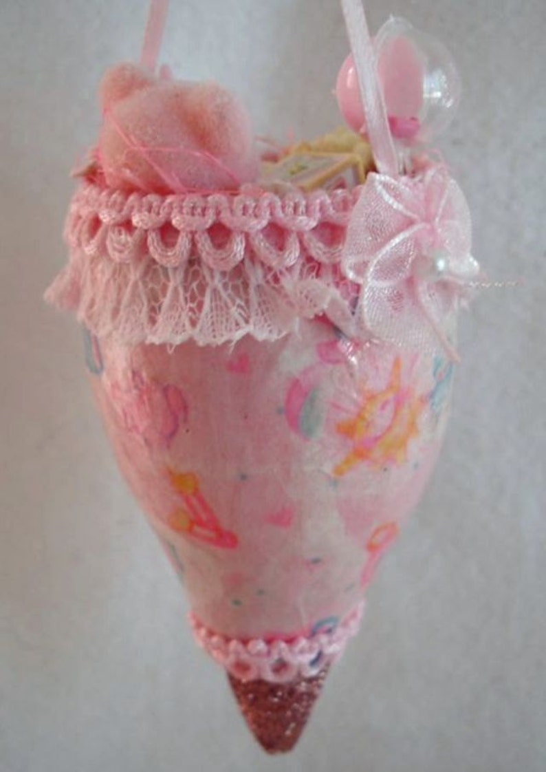 Pink Baby Egg Shell Cone Ornament image 5